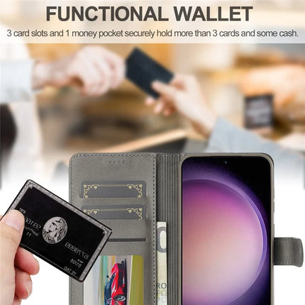 LC.IMEEKE For Samsung Galaxy A56 5G Case Calf Texture PU Leather Stand Wallet Phone Cover