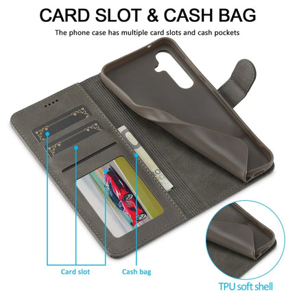 LC.IMEEKE For Samsung Galaxy A56 5G Case Calf Texture PU Leather Stand Wallet Phone Cover