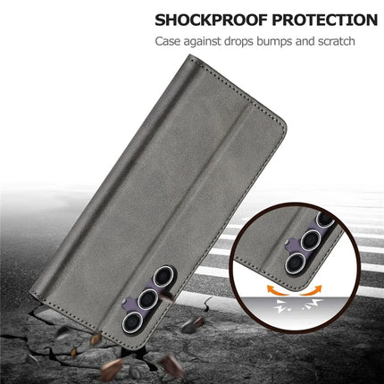 LC.IMEEKE For Samsung Galaxy A56 5G Case Calf Texture PU Leather Stand Wallet Phone Cover