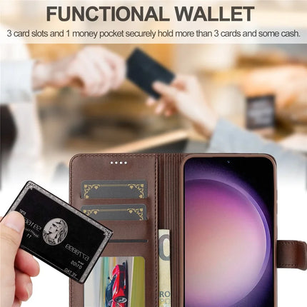 LC.IMEEKE For Samsung Galaxy A56 5G Case Calf Texture PU Leather Stand Wallet Phone Cover