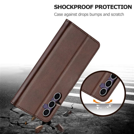 LC.IMEEKE For Samsung Galaxy A56 5G Case Calf Texture PU Leather Stand Wallet Phone Cover