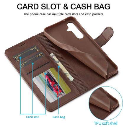 LC.IMEEKE For Samsung Galaxy A36 5G Case Calf Texture PU Leather Stand Wallet Phone Cover