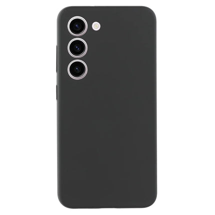 For Samsung Galaxy S23 Case Liquid Silicone Dropproof Cell Phone Cover - Black