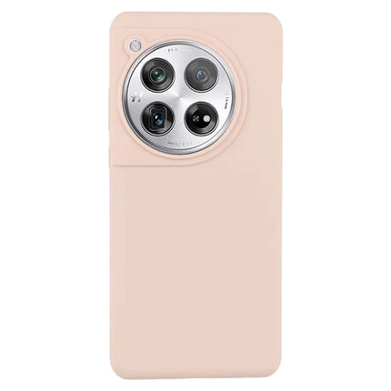 For OnePlus 12 5G Cell Phone Case Liquid Silicone Dropproof Cover - Pink
