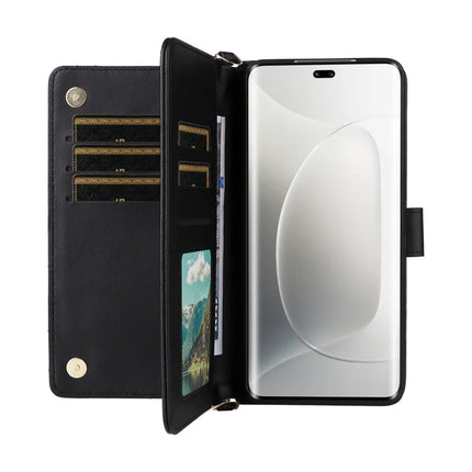 For Honor 300 Pro / 300 Ultra Wallet Case with Shoulder Strap Leather Phone Cover
