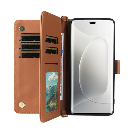 For Honor 300 Pro / 300 Ultra Wallet Case with Shoulder Strap Leather Phone Cover
