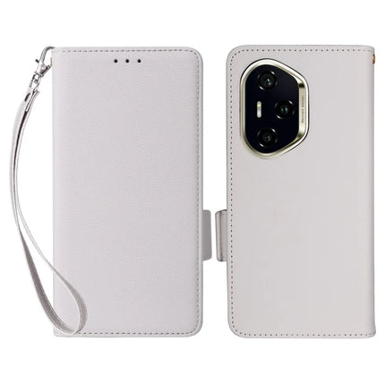 For Honor 300 Pro / 300 Ultra Case Litchi Texture PU Leather Wallet Flip Phone Cover - White