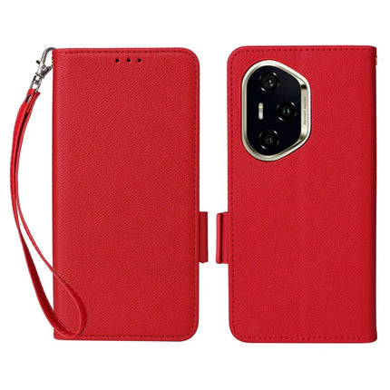 For Honor 300 Pro / 300 Ultra Case Litchi Texture PU Leather Wallet Flip Phone Cover - Red