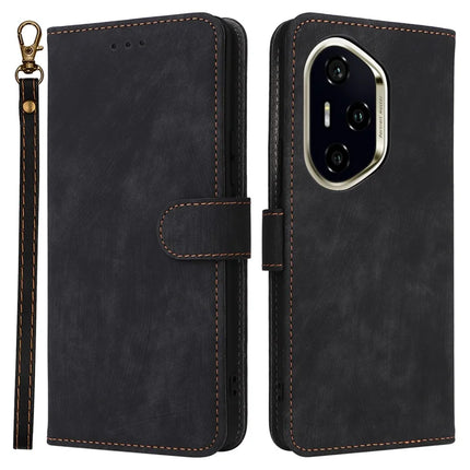 For Honor 300 Pro / 300 Ultra Wallet Case RFID Blocking PU Leather Cover Stand View - Black