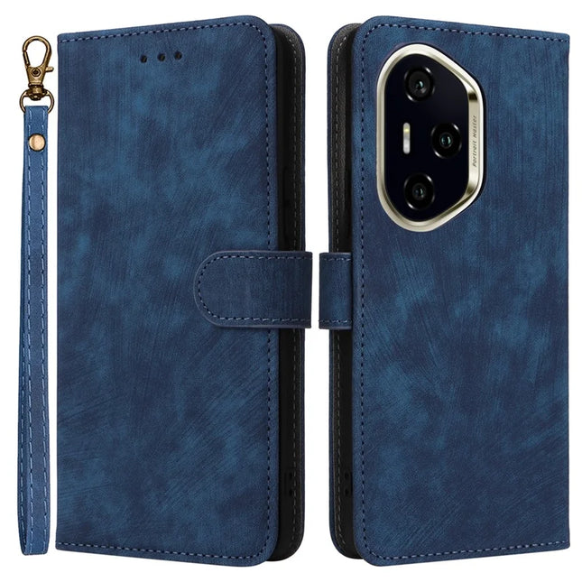 For Honor 300 Pro / 300 Ultra Wallet Case RFID Blocking PU Leather Cover Stand View - Blue