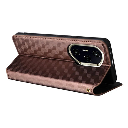 For Honor 300 Pro / 300 Ultra Wallet Case Rhombus Imprinted Leather Phone Cover