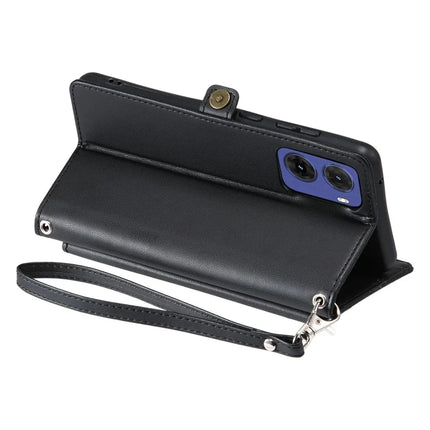 For Motorola Moto G05 4G Leather Case Wallet Stand Phone Cover with Straps