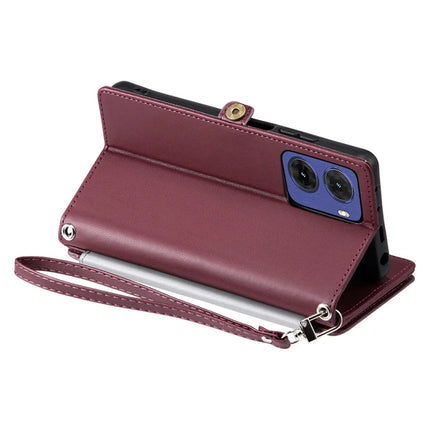 015 Style For Motorola Moto G05 4G Case TPU+PU Leather Wallet Phone Cover with Straps