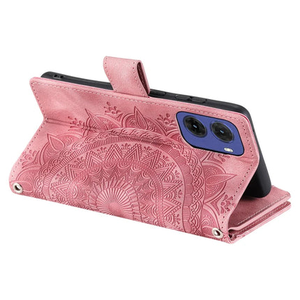 Style 006 For Motorola Moto G05 4G Wallet Case PU Leather Phone Cover Mandala Flower Pattern