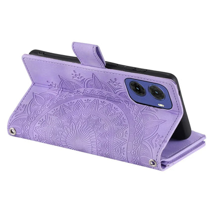 Style 006 For Motorola Moto G05 4G Wallet Case PU Leather Phone Cover Mandala Flower Pattern