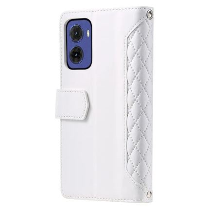 Style 005 For Motorola Moto G05 4G Wallet Case Rhombus Stitching Line PU Leather Phone Cover