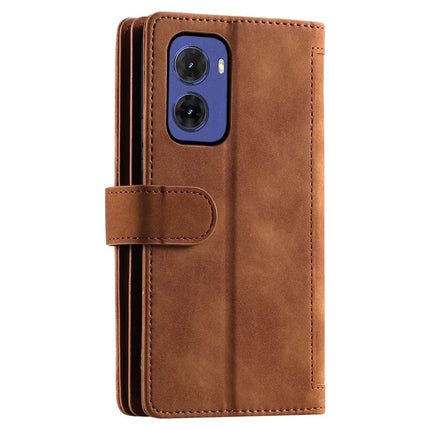For Motorola Moto G05 4G Case PU Leather Phone Cover with Zipper Wallet 9 Card Slots