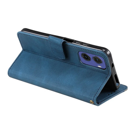 For Motorola Moto G05 4G Leather Case Splicing Stitching Wallet Stand Phone Cover with Strap