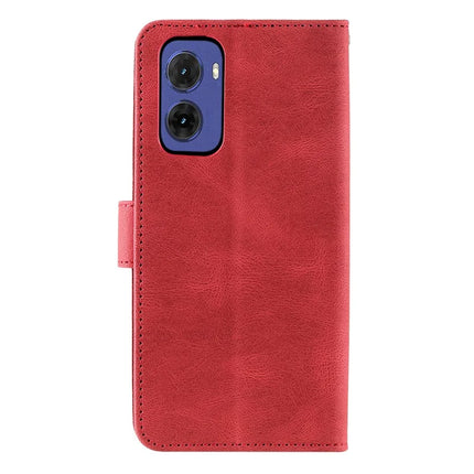 For Motorola Moto G05 4G Leather Case Splicing Stitching Wallet Stand Phone Cover with Strap