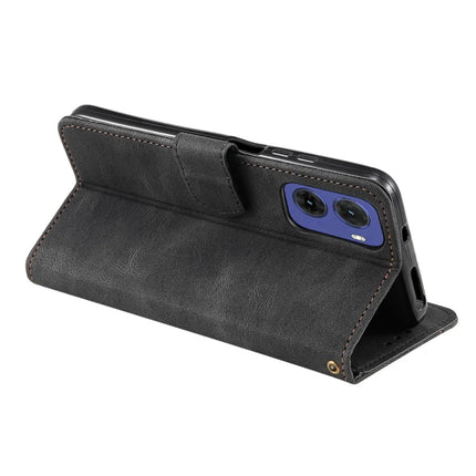 For Motorola Moto G05 4G Leather Case Splicing Stitching Wallet Stand Phone Cover with Strap