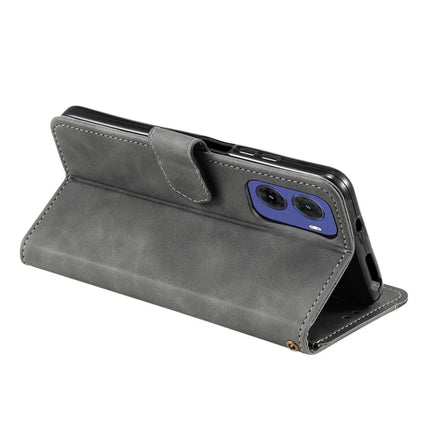 For Motorola Moto G05 4G Leather Case Splicing Stitching Wallet Stand Phone Cover with Strap