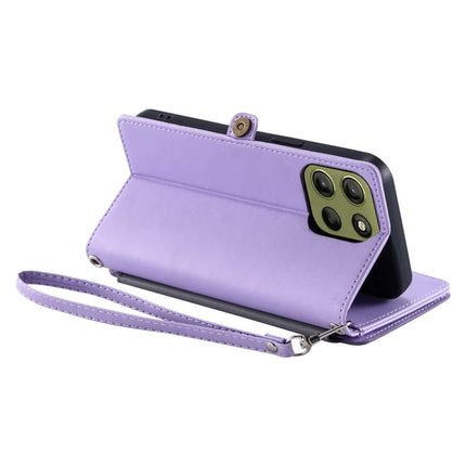 015 Style For Motorola Moto G15 4G Case TPU+PU Leather Wallet Phone Cover with Straps
