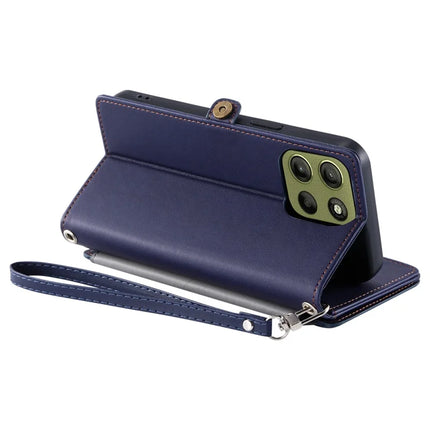 015 Style For Motorola Moto G15 4G Case TPU+PU Leather Wallet Phone Cover with Straps