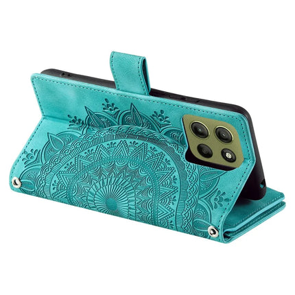Style 006 For Motorola Moto G15 4G Wallet Case PU Leather Phone Cover Mandala Flower Pattern