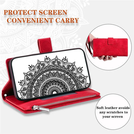 Style 006 For Motorola Moto G15 4G Wallet Case PU Leather Phone Cover Mandala Flower Pattern
