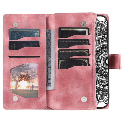 Style 006 For Motorola Moto G15 4G Wallet Case PU Leather Phone Cover Mandala Flower Pattern