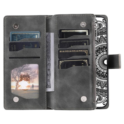 Style 006 For Motorola Moto G15 4G Wallet Case PU Leather Phone Cover Mandala Flower Pattern