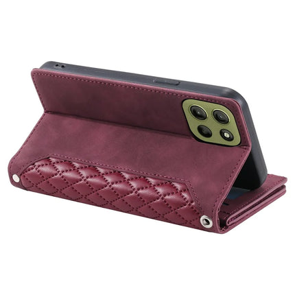 Style 005 For Motorola Moto G15 4G Wallet Case Rhombus Stitching Line PU Leather Phone Cover