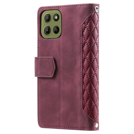 Style 005 For Motorola Moto G15 4G Wallet Case Rhombus Stitching Line PU Leather Phone Cover