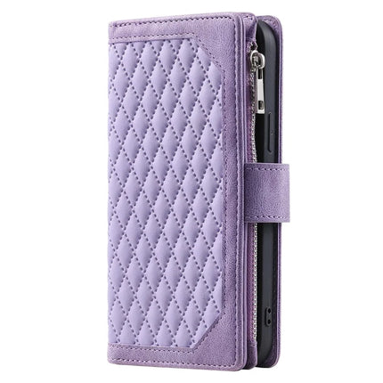 Style 005 For Motorola Moto G15 4G Wallet Case Rhombus Stitching Line PU Leather Phone Cover