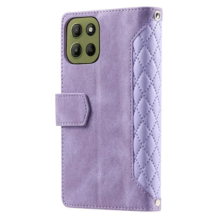 Style 005 For Motorola Moto G15 4G Wallet Case Rhombus Stitching Line PU Leather Phone Cover