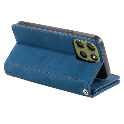 For Motorola Moto G15 4G Case PU Leather Phone Cover with Zipper Wallet 9 Card Slots