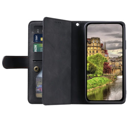 For Motorola Moto G15 4G Case PU Leather Phone Cover with Zipper Wallet 9 Card Slots