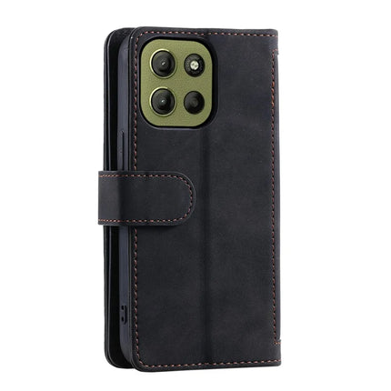 For Motorola Moto G15 4G Case PU Leather Phone Cover with Zipper Wallet 9 Card Slots