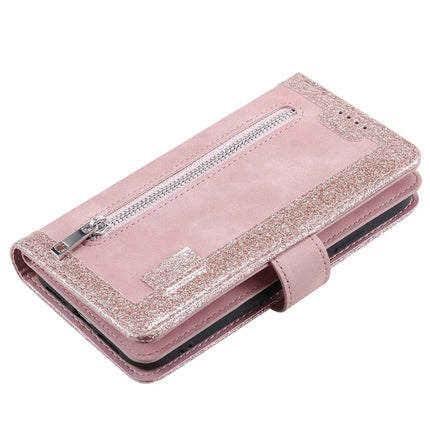 For Motorola Moto G15 4G Case PU Leather Phone Cover with Zipper Wallet 9 Card Slots