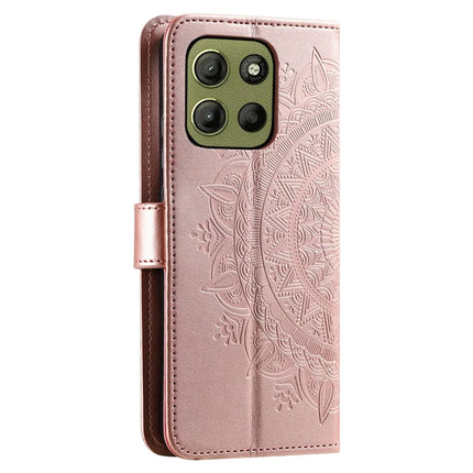 For Motorola Moto G15 4G Case Imprinted Totem PU Leather Wallet Stand Phone Cover