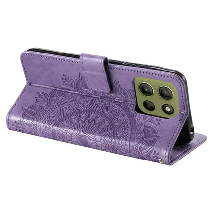 For Motorola Moto G15 4G Case Imprinted Totem PU Leather Wallet Stand Phone Cover