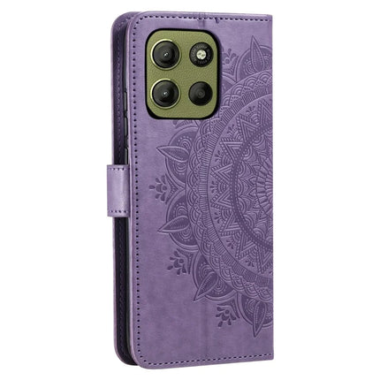 For Motorola Moto G15 4G Case Imprinted Totem PU Leather Wallet Stand Phone Cover