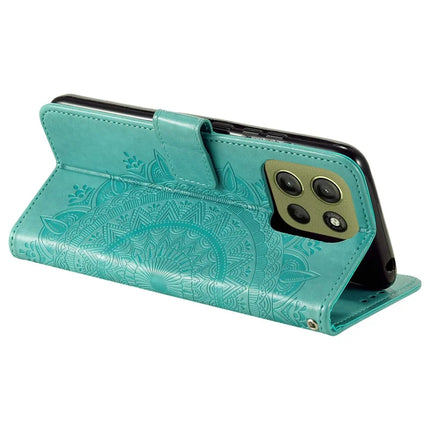 For Motorola Moto G15 4G Case Imprinted Totem PU Leather Wallet Stand Phone Cover