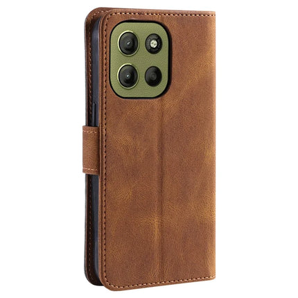 For Motorola Moto G15 4G Leather Case Splicing Stitching Wallet Stand Phone Cover with Strap