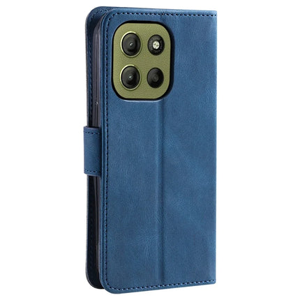 For Motorola Moto G15 4G Leather Case Splicing Stitching Wallet Stand Phone Cover with Strap
