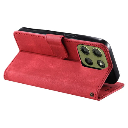 For Motorola Moto G15 4G Leather Case Splicing Stitching Wallet Stand Phone Cover with Strap