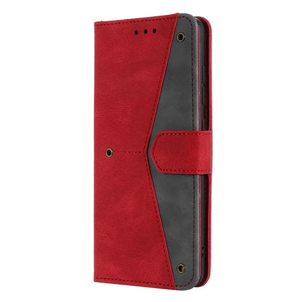 For Motorola Moto G15 4G Leather Case Splicing Stitching Wallet Stand Phone Cover with Strap