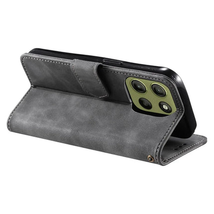 For Motorola Moto G15 4G Leather Case Splicing Stitching Wallet Stand Phone Cover with Strap