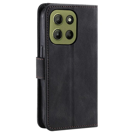 For Motorola Moto G15 4G Leather Case Splicing Stitching Wallet Stand Phone Cover with Strap