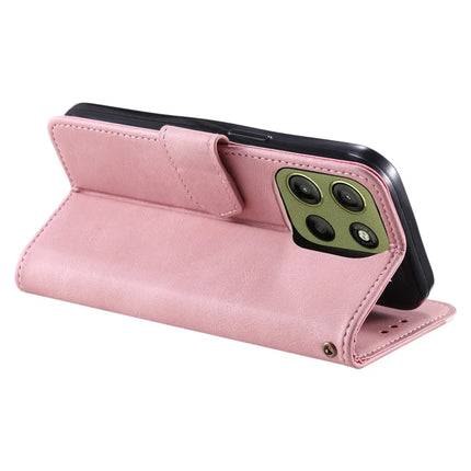 For Motorola Moto G15 4G Leather Case Splicing Stitching Wallet Stand Phone Cover with Strap